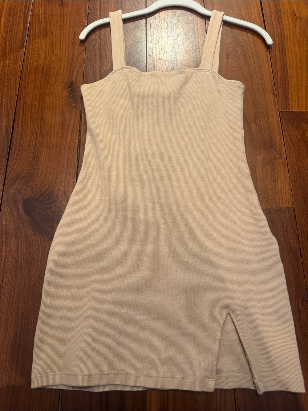 Steve Madden Beige Knit Mini Dress with Front Slit